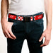 Chrome Buckle Web Belt - Toy Story PIZZA PLANET Logo Checker Red/White Webbing Web Belts Disney   