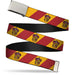 Chrome Buckle Web Belt - GRYFFINDOR Crest Diagonal Stripe Gold/Red Webbing Web Belts The Wizarding World of Harry Potter   