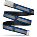 Chrome Buckle Web Belt - RAVENCLAW Crest/Stripe8 Blue/Gray Webbing Web Belts The Wizarding World of Harry Potter   