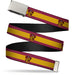 Chrome Buckle Web Belt - GRYFFINDOR Crest/Stripe9 Burgundy/Gold Webbing Web Belts The Wizarding World of Harry Potter   