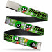 Chrome Buckle Web Belt - MARVIN THE MARTIAN w/Poses White/Green Webbing Web Belts Looney Tunes   