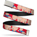 Chrome Buckle Web Belt - Porky Pig Expressions Red Webbing Web Belts Looney Tunes   