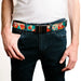 Chrome Buckle Web Belt - Yosemite Sam Poses Turquoise Webbing Web Belts Looney Tunes   