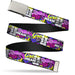 Web Belt Blank Chrome Buckle - Mean Girls Catch Phrases Collage Black/Multi Color Webbing Web Belts Paramount Pictures   