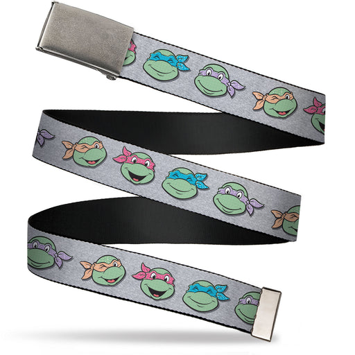 Web Belt Blank Chrome Buckle - Teenage Mutant Ninja Turtles Expressions Gray Webbing Web Belts Nickelodeon   