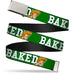 Chrome Buckle Web Belt - Shaggy Poses/BAKED Green/White Webbing Web Belts Scooby Doo   