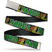 Chrome Buckle Web Belt - Scooby Doo & Shaggy Pose/BAKED Black/Green Webbing Web Belts Scooby Doo   