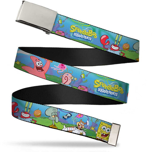 Chrome Buckle Web Belt - SpongeBob and Friends/Logo Webbing Web Belts Nickelodeon   