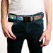 Chrome Buckle Web Belt - TOM & JERRY Faces/Stacked Scene Panels Webbing Web Belts Tom and Jerry   
