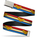 Web Belt Blank Chrome Buckle - Wonder Woman Logo Stripe/Stars Red/Gold/Blue/White Webbing Web Belts DC Comics   
