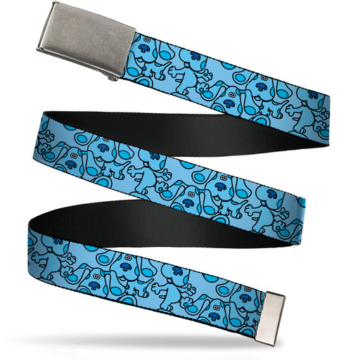 Web Belt Clasp Buckle - Blue's Clues Blue Poses Scattered Blues Webbing Web Belts Nickelodeon   