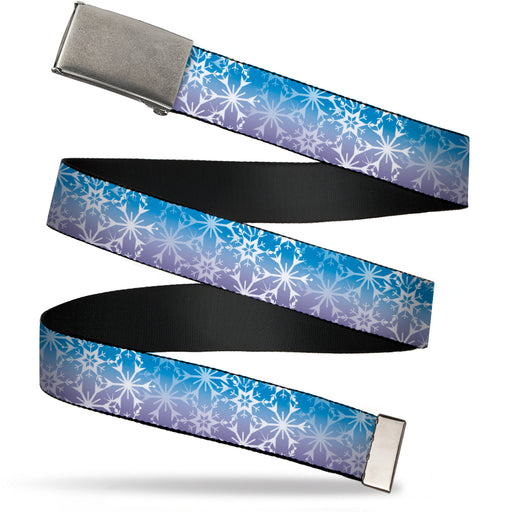 Web Belt Clasp Buckle - Frozen II Snowflakes Blues/Purples/White Webbing Web Belts Disney   