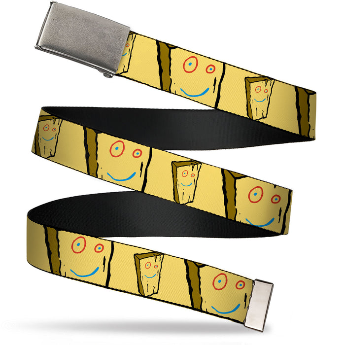 Web Belt Clasp Buckle - Ed Edd n Eddy Plank Smiling Face Yellow Webbing Web Belts Warner Bros. Animation   
