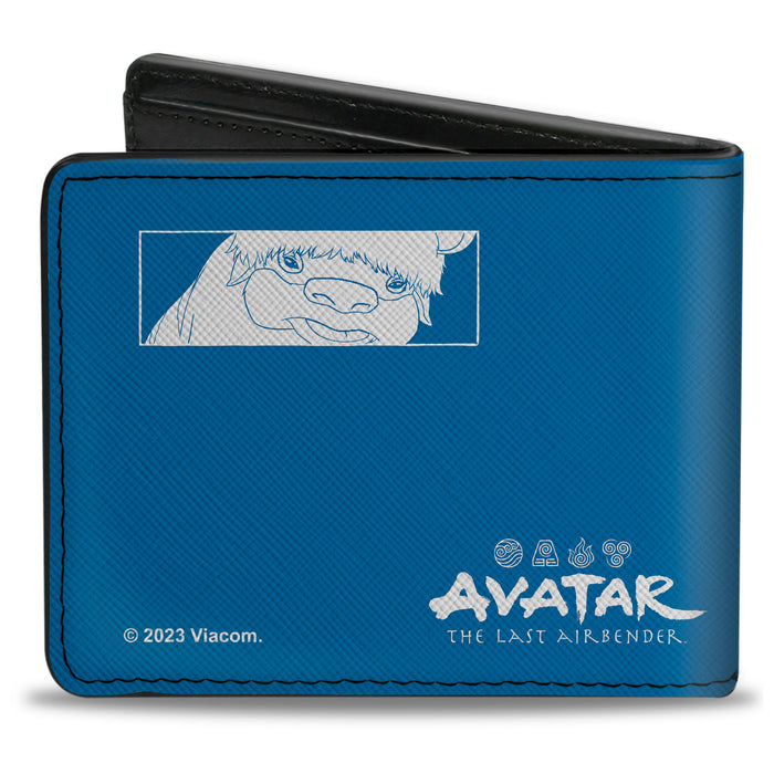 Bi-Fold Wallet - Avatar Last Airbender Aang Pose and Character Blocks and Title Logo Blue/White Bi-Fold Wallets Nickelodeon   