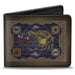 Bi-Fold Wallet - Avatar Last Airbender Elements Map with Icons and Title Logo Browns Bi-Fold Wallets Nickelodeon   