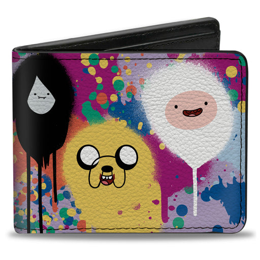 Bi-Fold Wallet - Adventure Time Characters Spray Paint Expressions Multi Color Bi-Fold Wallets Cartoon Network   