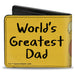 Bi-Fold Wallet - Adventure Time Jake and Pups WORLD'S GREATEST DAD Pose Yellow Bi-Fold Wallets Cartoon Network   