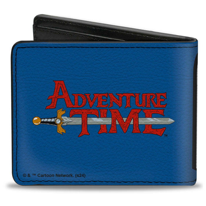Bi-Fold Wallet - ADVENTURE TIME Title Logo and Finn Smiling Face Blue Bi-Fold Wallets Cartoon Network   