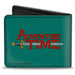 Bi-Fold Wallet - ADVENTURE TIME Title Logo and BMO Smiling Face Teal Bi-Fold Wallets Cartoon Network   