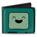 Bi-Fold Wallet - ADVENTURE TIME Title Logo and BMO Smiling Face Teal Bi-Fold Wallets Cartoon Network   