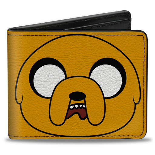 Bi-Fold Wallet - ADVENTURE TIME Title Logo and Jake Face Yellow Bi-Fold Wallets Cartoon Network   