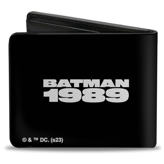 Bi-Fold  Wallet - Batman 1989 Jump Pose and Quote Black/White Bi-Fold Wallets DC Comics   
