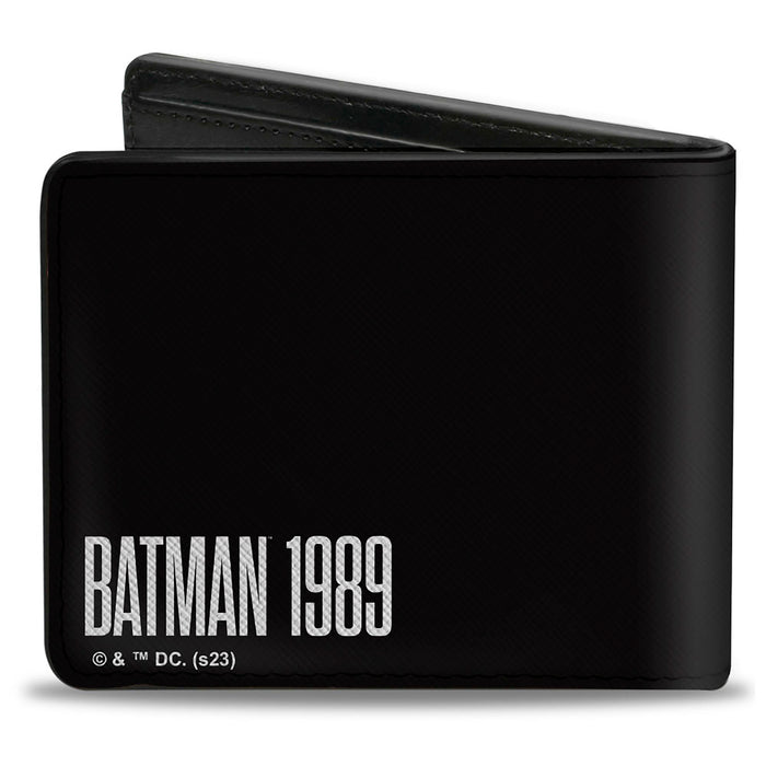 Bi-Fold  Wallet - BATMAN 1989 Batmobile Text Black/White/Blue Bi-Fold Wallets DC Comics   