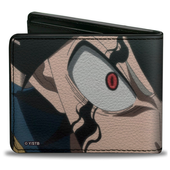 Bi-Fold Wallet - BLACK CLOVER Black Asta Anti Magic Face Close-Up and Title Logo Bi-Fold Wallets Crunchyroll   