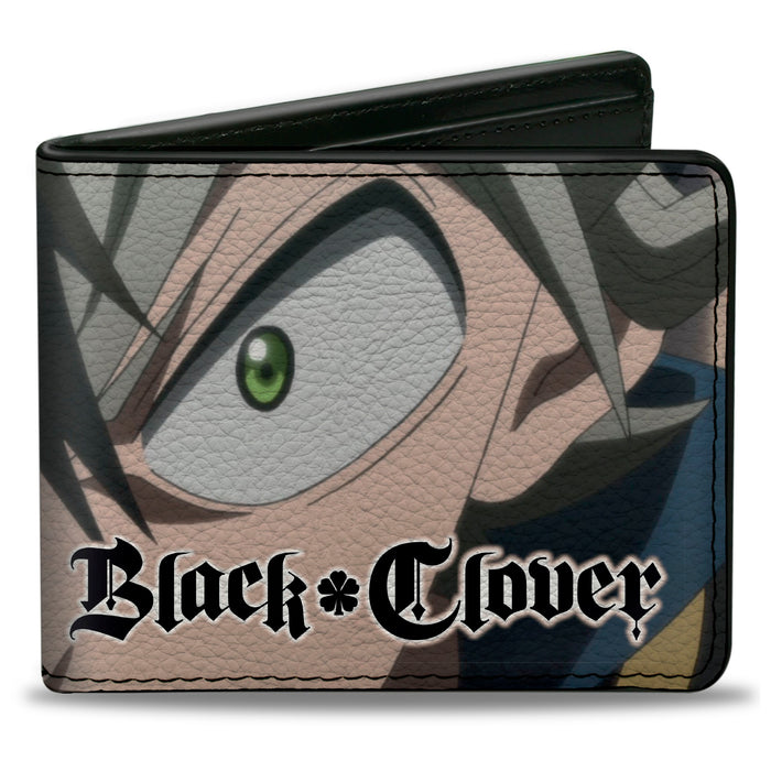 Bi-Fold Wallet - BLACK CLOVER Black Asta Anti Magic Face Close-Up and Title Logo Bi-Fold Wallets Crunchyroll   