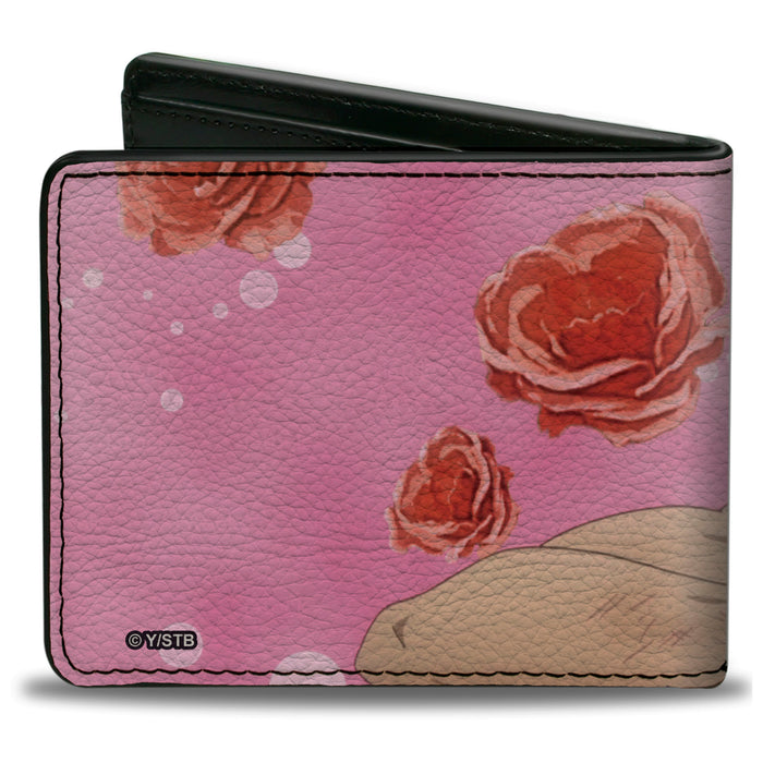 Bi-Fold Wallet - Black Clover Sexy Yami Sukehiro Pose and Roses Pinks Bi-Fold Wallets Crunchyroll   