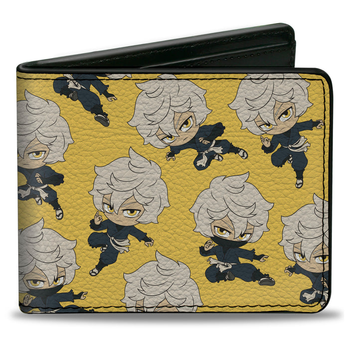 Bi-Fold Wallet - Hell's Paradise Chibi Gabimaru Poses Scattered Yellow Bi-Fold Wallets Crunchyroll   