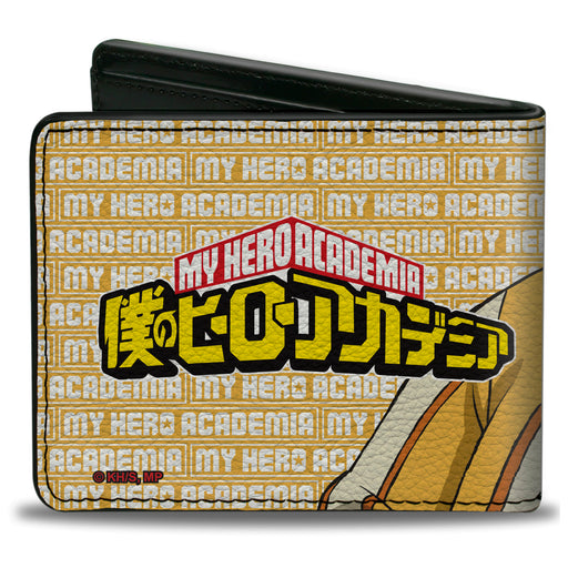 Bi-Fold Wallet - MY HERO ACADEMIA Pro Hero Fat Gum Pose and Title Logo Yellow/White Bi-Fold Wallets Crunchyroll   
