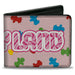 Bi-Fold Wallet - CANDYLAND Title Logo and Gingerbread Token Icons Scattered Pink Bi-Fold Wallets Hasbro   