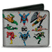 Bi-Fold Wallet - DC JUSTICE LEAGUE Retro Superhero Group Pose White Bi-Fold Wallets DC Comics   