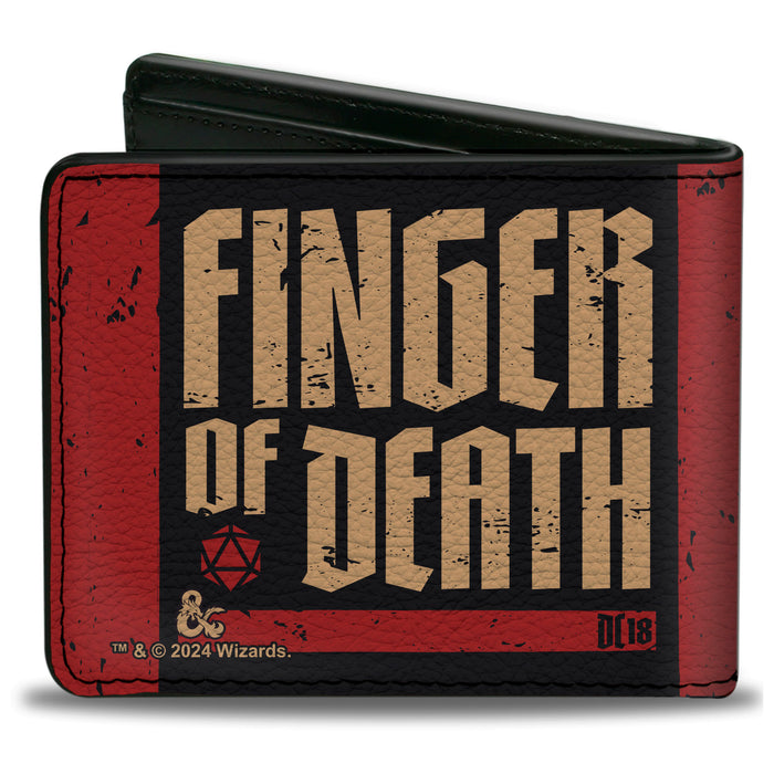 Bi-Fold Wallet - Dungeons & Dragons FINGER OF DEATH Signal and Stripes Black/Red/Tan Bi-Fold Wallets Wizards of the Coast   