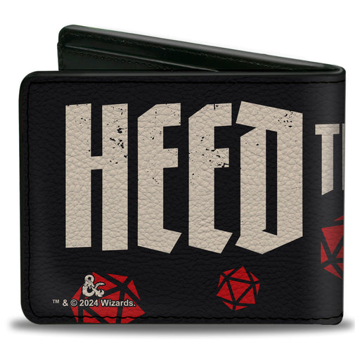Bi-Fold Wallet - Dungeons & Dragons HEED THE CALL with Dice Black/White/Red Bi-Fold Wallets Wizards of the Coast   