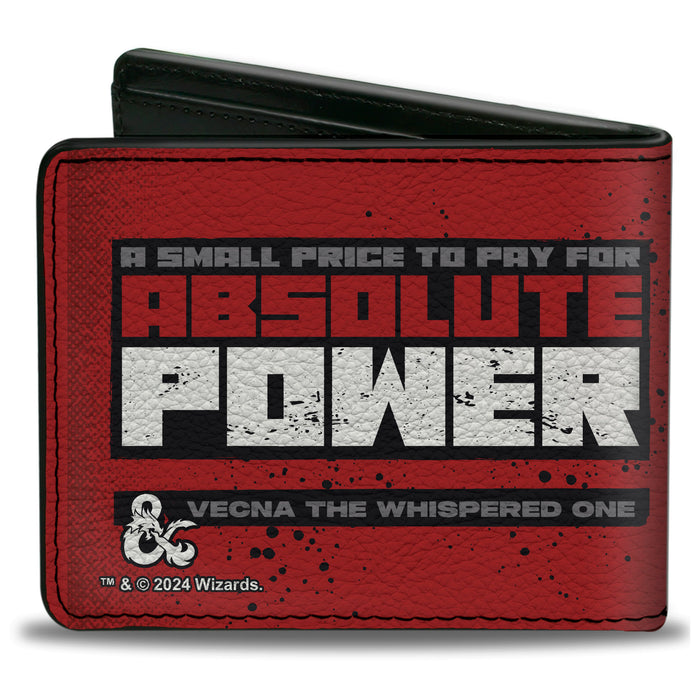 Bi-Fold Wallet - Dungeons & Dragons Vecna Pose A SMALL PRICE TO PAY Close-Up Red/Black/Gray Bi-Fold Wallets Wizards of the Coast   