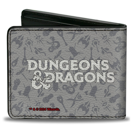 Bi-Fold Wallet - DUNGEONS & DRAGONS PALADIN Text and Icons Collage Grays/Black/Red Bi-Fold Wallets Wizards of the Coast   