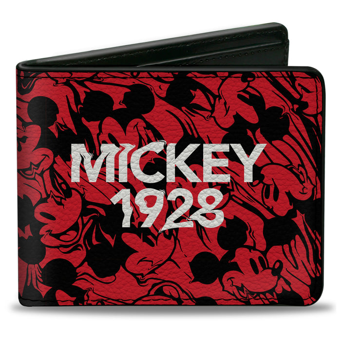 Bi-Fold Wallet - Mickey Mouse MICKEY 1928 + Smiling Red Black White Bi-Fold Wallets Disney