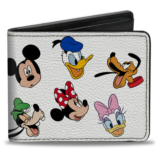 Bi-Fold Wallet - Disney Sensational Six Expressions Scattered White Bi-Fold Wallets Disney   