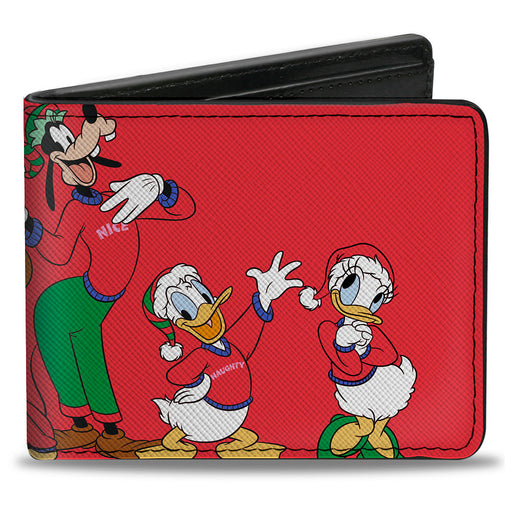 Bi-Fold Wallet - Disney Holiday Christmas Sensational Six Group Pose Red Bi-Fold Wallets Disney   
