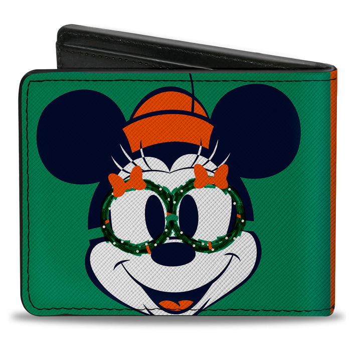 Bi-Fold Wallet - Disney Mickey and Minnie Holiday Pose Blocks Red/Green Bi-Fold Wallets Disney   