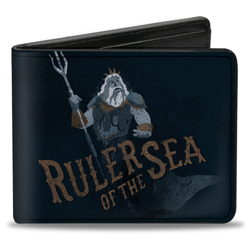 Bi-Fold Wallet - The Little Mermaid King Triton RULER OF THE SEA Pose Blues Bi-Fold Wallets Disney   