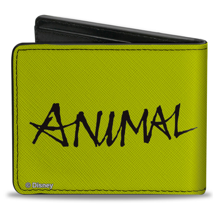 Bi-Fold Wallet - The Muppets ANIMAL Portrait and Autograph Yellow Bi-Fold Wallets Disney   