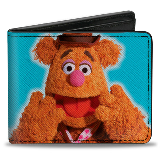 Bi-Fold Wallet - The Muppets FOZZIE BEAR Portrait and Autograph Blue Bi-Fold Wallets Disney   