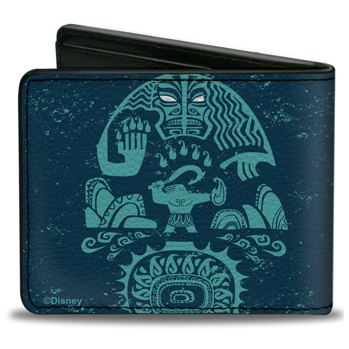 Bi-Fold Wallet - Moana Maui Tribal Icon Blues Bi-Fold Wallets Disney   