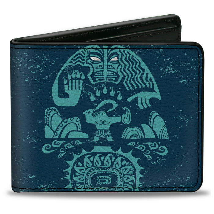 Bi-Fold Wallet - Moana Maui Tribal Icon Blues Bi-Fold Wallets Disney   