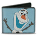 Bi-Fold Wallet - Frozen Olaf Face Character Close-Up Light Blue Bi-Fold Wallets Disney   