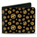 Bi-Fold Wallet - The Nightmare Before Christmas Jack and Jack-O-Lantern Expressions Scattered Black/Orange Bi-Fold Wallets Disney   