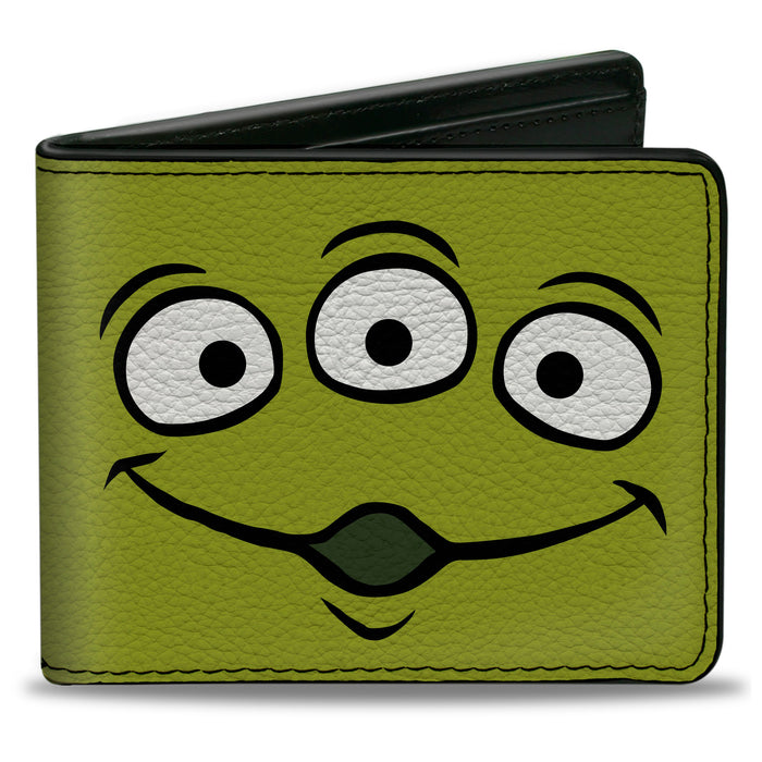 Bi-Fold Wallet - Toy Story Alien Eyes Character Close-Up Green Bi-Fold Wallets Disney